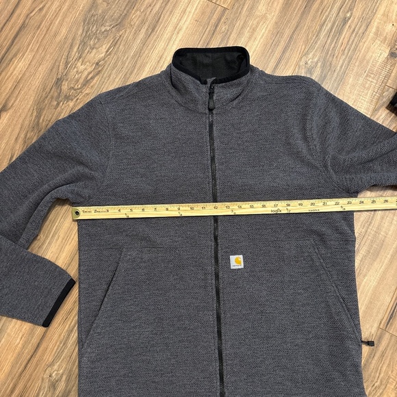 Carhartt Men’s Relaxed Fit Full-Zip Fleece Jacket Medium Charcoal Heather OJ6416 - Picture 5 of 9